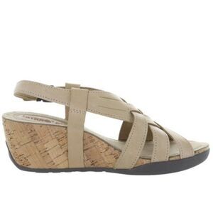 Bussola Cork Wedge Cross Strap Sandals Leather Sz 9.5 40 NWB
